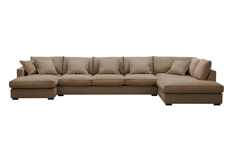 Rossita Lyx 6-sits Vänstervänd U-formad Extra djup Soffa med Divan och Schäslong i Manchester - Ljusbrun - Products - Möbler - Soffa - U-soffa