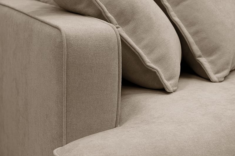 Rossita Lyx 6-sits Vänstervänd U-formad Extra djup Soffa med Divan och Schäslong i Tyg - Brun - Products - Möbler - Soffa - U-soffa