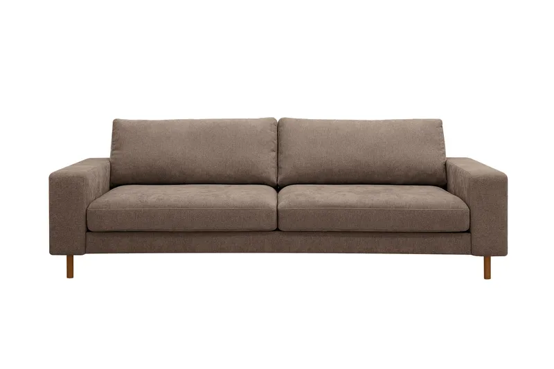 Scandi Djup 4-sits Soffa i Tyg, Mörkbrun