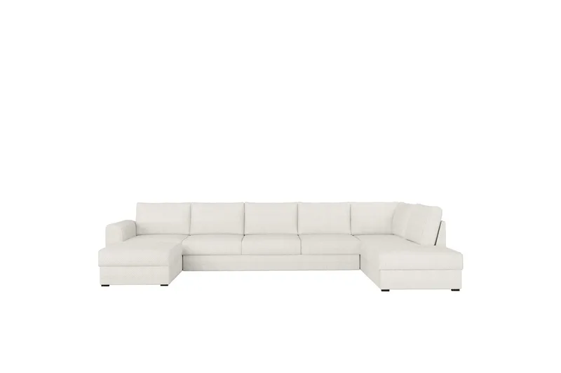 Taberk Soffa med Divan och Schäslong 5-sits, Vit