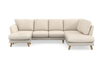 Trend Lyx 4-sits Högervänd U-formad Soffa med Divan och Schäslong i Manchester, Beige