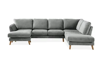 Trend Lyx 4-sits Högervänd U-formad Soffa med Divan och Schäslong i Tyg