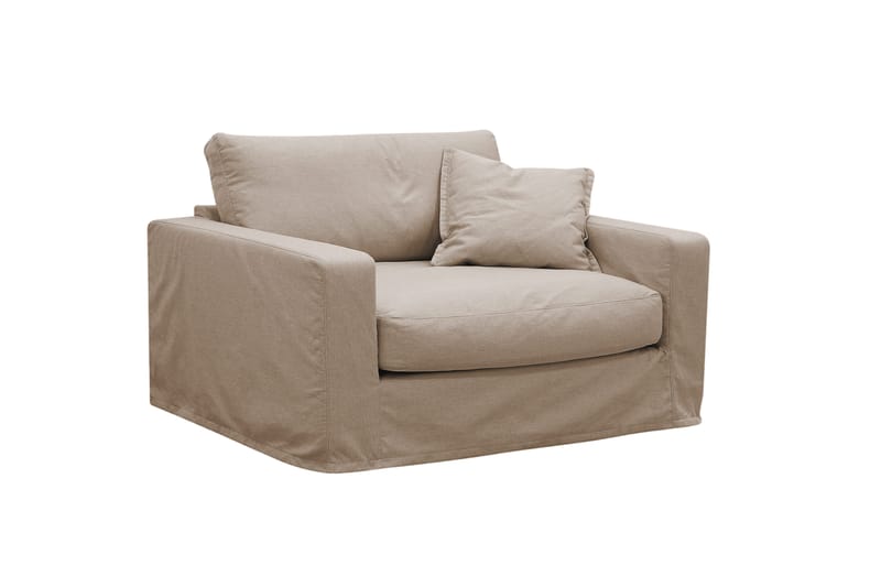 Valencia Extra Djup 3-sits soffa + fåtölj med avtagbar och tvättbar klädsel - Ljusbrun - Products - Möbler - Soffa - Soffgrupp