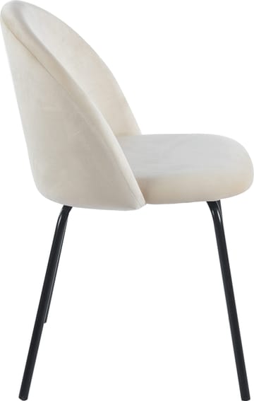 Beige stol i sammet med svarta ben - Astrid - Beige - Products - Möbler - Fåtölj & stolar - Matstol & köksstol