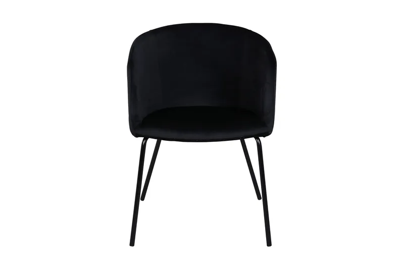 Berit Karmstol med Armstöd - Sammet/Svart - Products - Möbler - Fåtölj & stolar - Matstol & köksstol
