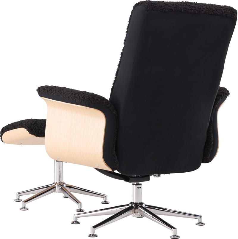 Hagön reclinerfåtölj med fotpall - Svart/oljad ek - Antracit teddy - Products - Möbler - Fåtölj & stolar - Fåtölj - Biofåtölj & reclinerfåtölj