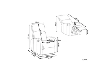 Virrat Fåtölj LED-belysning + USB-port - Vit - Products - Möbler - Fåtölj & stolar - Fåtölj - Biofåtölj & reclinerfåtölj