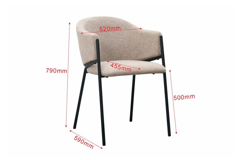 Filip Matstol - Taupe Bouclé - Products - Möbler - Fåtölj & stolar - Karmstol