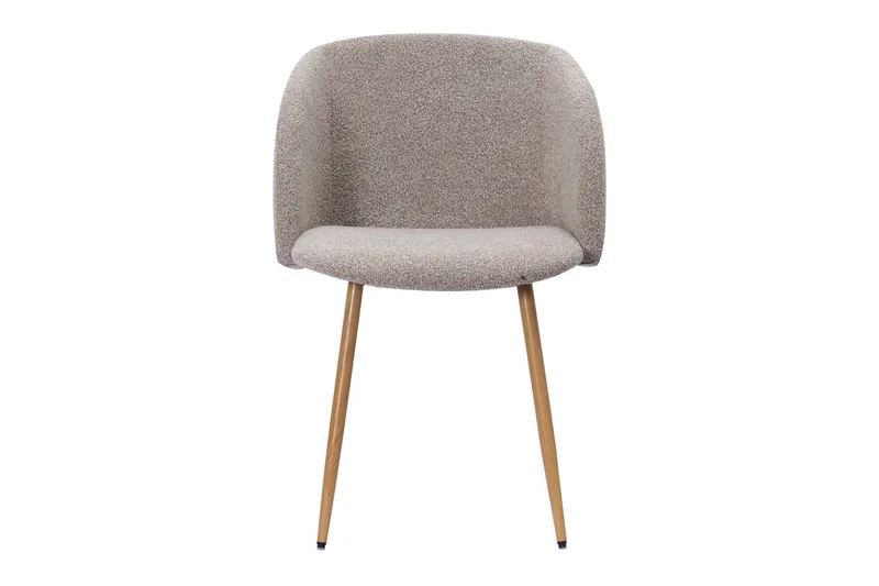 Greya Matstol med armstöd - Greige Bouclé/Metallben Ek - Products - Möbler - Fåtölj & stolar - Karmstol