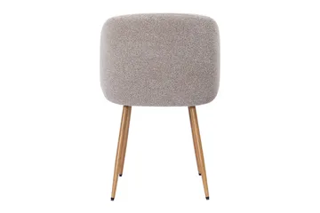 Greya Matstol med armstöd - Greige Bouclé/Metallben Ek - Products - Möbler - Fåtölj & stolar - Karmstol