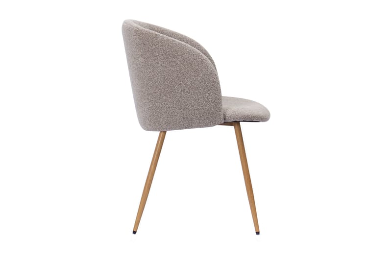 Greya Matstol med armstöd - Greige Bouclé/Metallben Ek - Products - Möbler - Fåtölj & stolar - Karmstol
