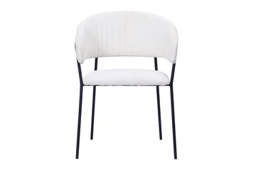 Karol Matstol med armstöd - Vit Bouclé / Metallben Svart - Products - Möbler - Fåtölj & stolar - Karmstol