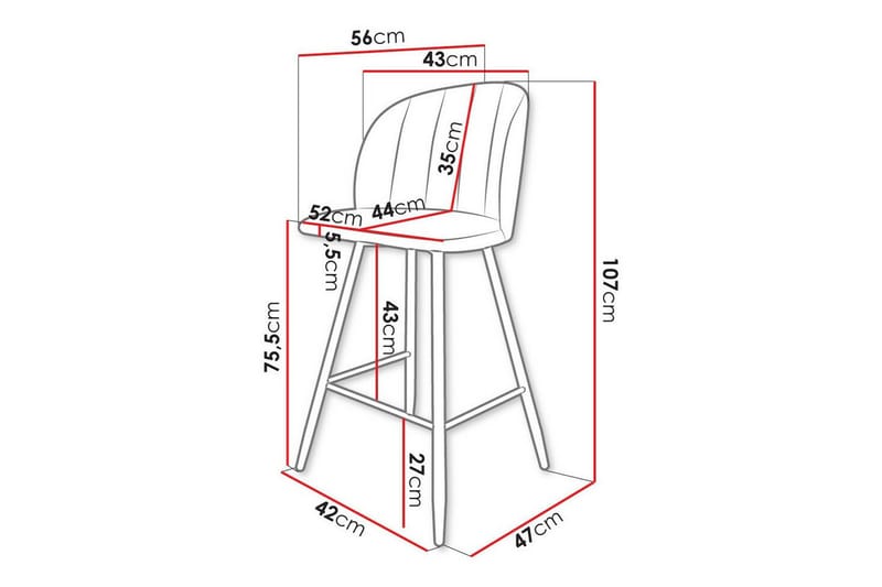 Kintore Barstol - Svart - Products - Möbler - Fåtölj & stolar - Barstol & barpall
