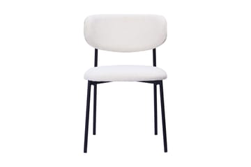 Lucy Matstol - Vit Bouclé / Metallben Svart - Products - Möbler - Fåtölj & stolar - Matstol & köksstol