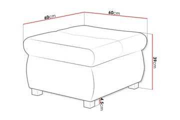 Cerys Fotpall 60 cm - Mörkgrå - Products - Möbler - Fåtölj & stolar - Pall & puff - Fotpallar