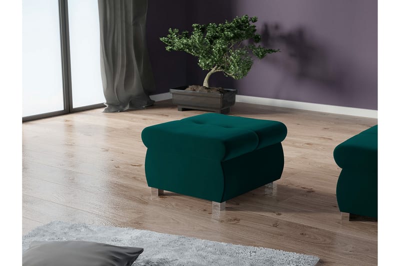 Cerys Fotpall 60 cm - Turkos - Products - Möbler - Fåtölj & stolar - Pall & puff - Fotpallar