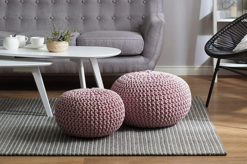 Conrad Sittpuff 40 cm - Rosa - Products - Möbler - Fåtölj & stolar - Pall & puff - Sittpuff