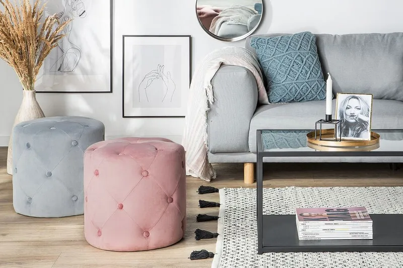 Devose Sittpuff - Rosa - Products - Möbler - Fåtölj & stolar - Pall & puff - Sittpuff