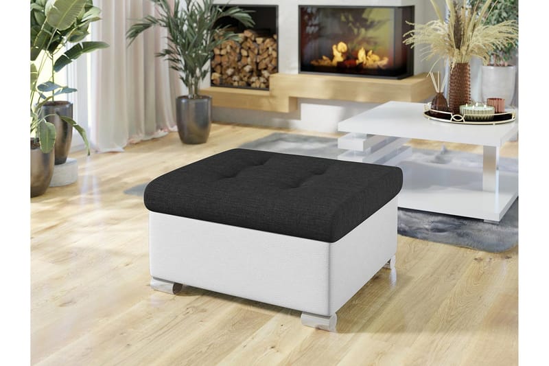 Dynir Fotpall 68 cm - Vit/Svart - Products - Möbler - Fåtölj & stolar - Pall & puff - Fotpallar