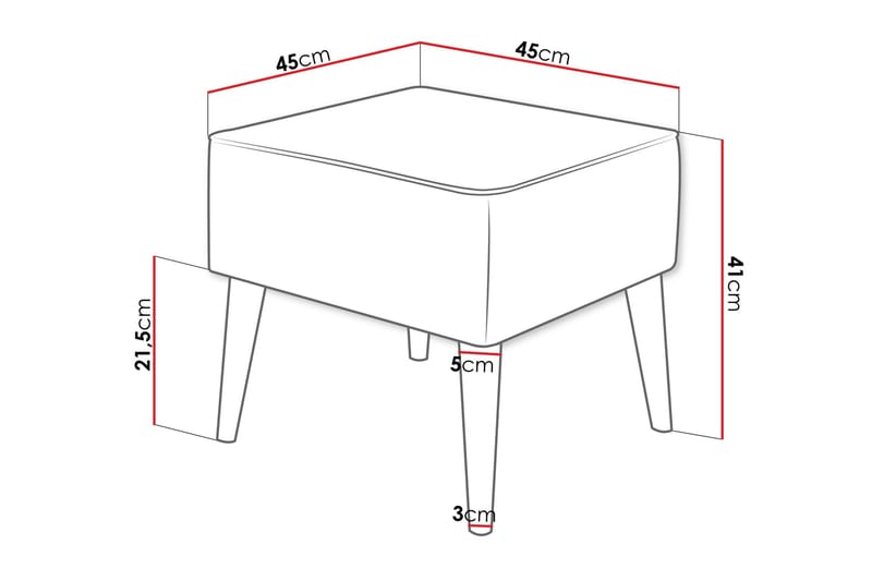 Gabi Fotpall 45 cm - Blå - Products - Möbler - Fåtölj & stolar - Pall & puff - Fotpallar