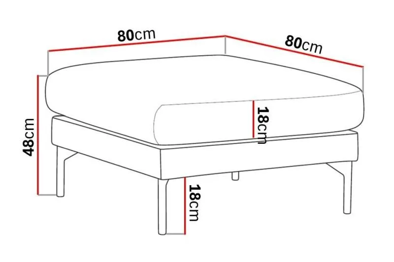 Menard Manchester Fotpall 87 cm Bred - Brun - Products - Möbler - Fåtölj & stolar - Pall & puff - Fotpallar
