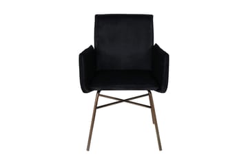 Petra Karmstol - Sammet/Svart/Koppar - Products - Möbler - Fåtölj & stolar - Matstol & köksstol