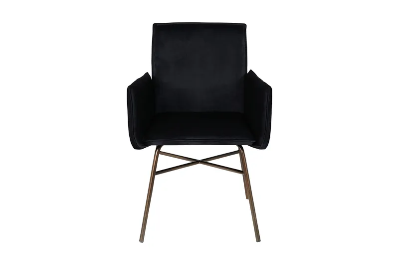 Petra Karmstol - Sammet/Svart/Koppar - Products - Möbler - Fåtölj & stolar - Matstol & köksstol