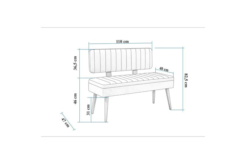 Valsot Sittbänk 110 cm - Valnöt/Antracit - Products - Möbler - Fåtölj & stolar - Sittbänk