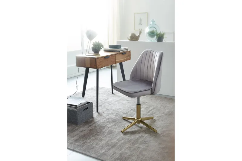 Willowdale Kontorsstol - Grå/Guld - Products - Möbler - Fåtölj & stolar - Kontorsstol & skrivbordsstol