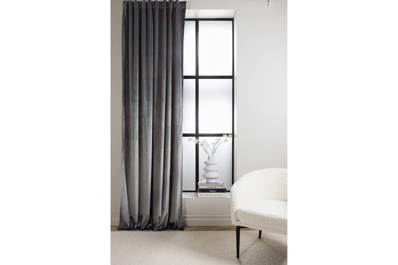 Mary Gardin 135x250 cm - Grå - Products - Textil & mattor - Gardiner - Gardinlängder - Kanallängd