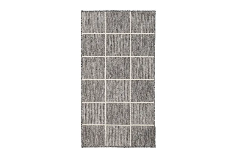 Madrid Square Flatvävd Matta 80x340, Grå/Vit