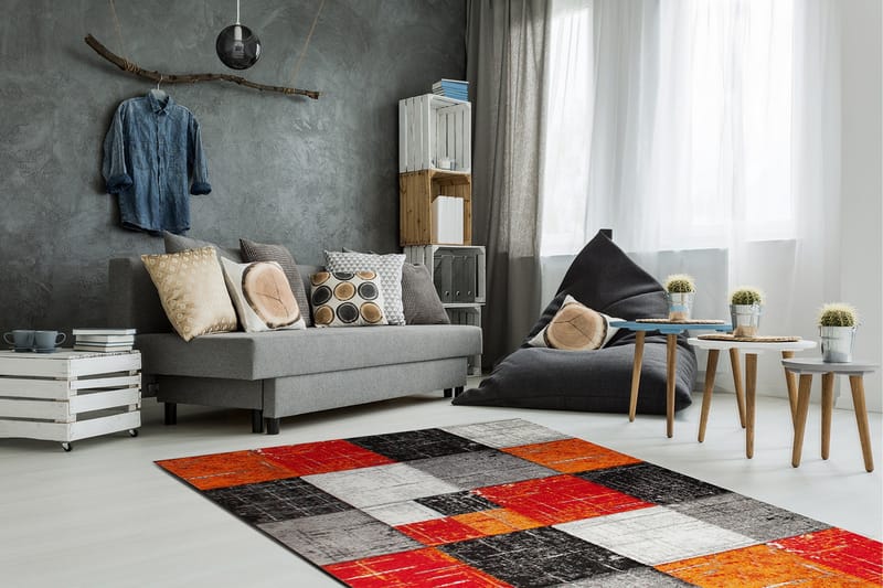 London Square Friezematta 200x290 - Röd/Orange - Products - Textil & mattor - Matta - Modern matta - Wiltonmatta