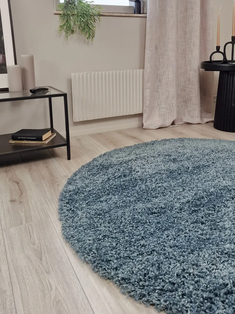 Lounge Ryamatta 240 cm Rund - Petrolblå - Products - Textil & mattor - Matta - Modern matta - Ryamatta