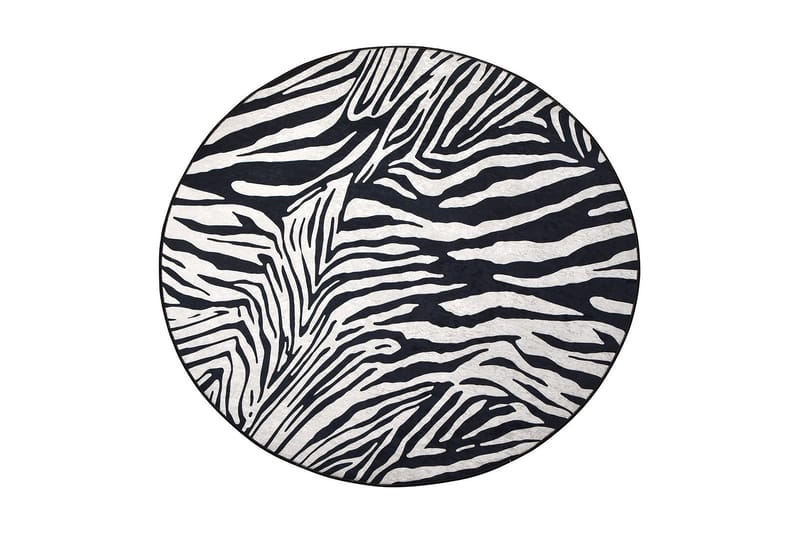 Ulphe Matta Rund 100 cm, Zebra/Sammet
