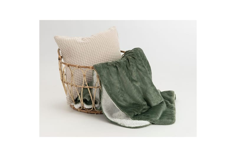 Pläd Sherpa 130 x 170 cm - Grön - Products - Textil & mattor - Filt & pläd