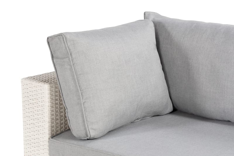 Bahamas Högermodul utomhus 140 cm i konstrotting - Vit / Ljusgrå dynor - Products - Utemöbler & utemiljö - Övrigt utemöbler - Moduler utesoffa