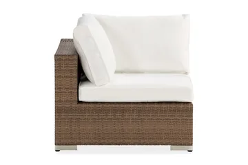 Bahamas Hörnmodul utomhus i konstrotting - Sand / Vita dynor - Products - Utemöbler & utemiljö - Övrigt utemöbler - Moduler utesoffa