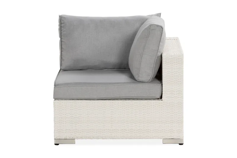 Bahamas Hörnmodul utomhus i konstrotting - Vit / Ljusgrå dynor - Products - Utemöbler & utemiljö - Övrigt utemöbler - Moduler utesoffa