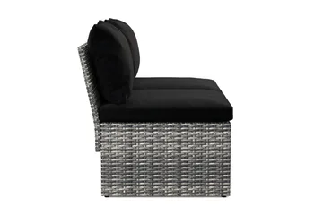 Bahamas Liten Balkongsoffa med dynor och pallar i konstrotting - Grå - Products - Utemöbler & utemiljö - Balkong & altan - Balkongm öbler - Balkongsoffa