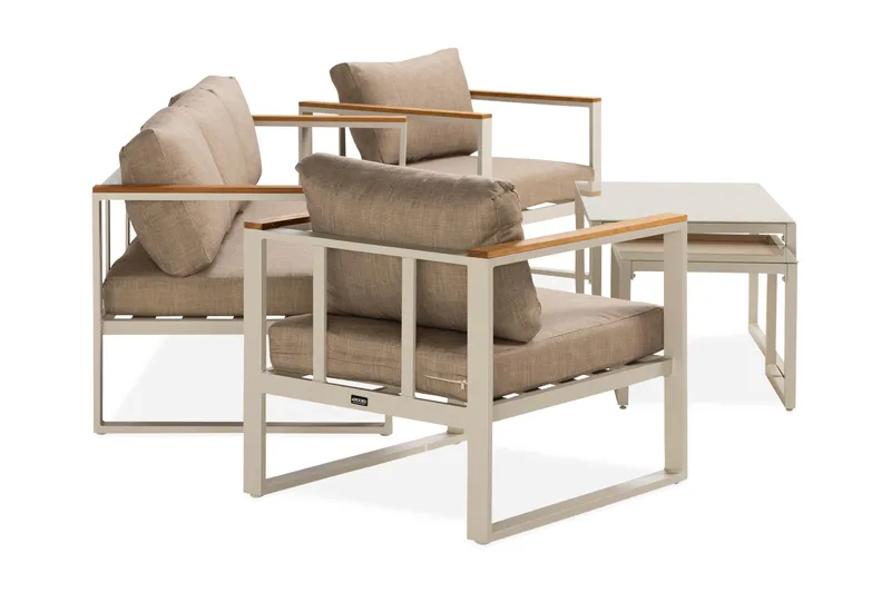 Aspvik Soffgrupp 5-sits - Grå / Beigea dynor - Products - Utemöbler & utemiljö - Loungemöbler - Loungeset & loungegrupp