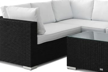 Bahamas L-formad utesoffa höger, 6-sits med bord - Svart - Products - Utemöbler & utemiljö - Loungemöbler - Loungeset & loungegrupp