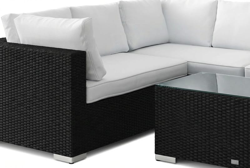 Bahamas L-formad utesoffa höger, 6-sits med bord - Svart - Products - Utemöbler & utemiljö - Loungemöbler - Loungeset & loungegrupp