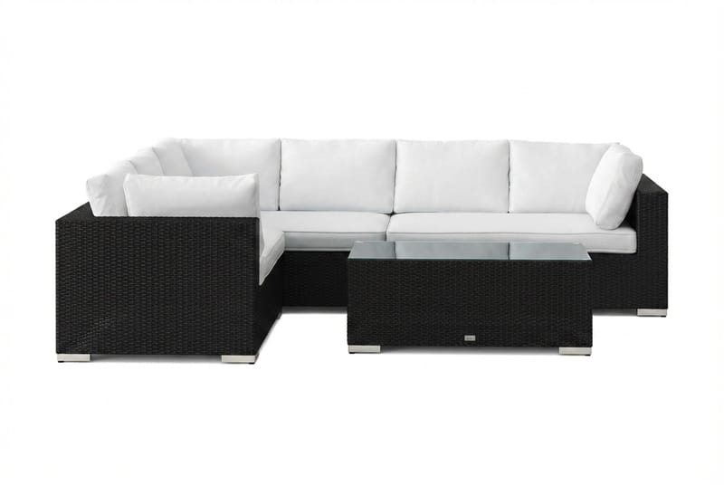 Bahamas L-formad utesoffa höger, 6-sits med bord - Svart - Products - Utemöbler & utemiljö - Loungemöbler - Loungeset & loungegrupp