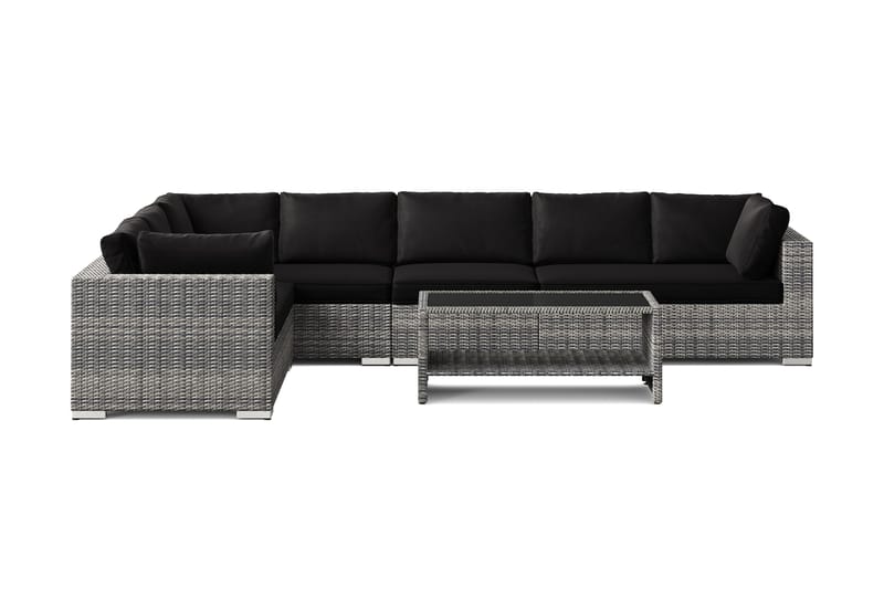 Bahamas L-formad utesoffa höger, 7-sits med bord och hylla - Grå - Products - Utemöbler & utemiljö - Loungemöbler - Loungeset & loungegrupp