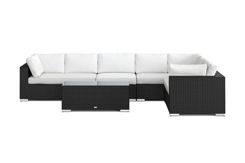 Bahamas L-formad utesoffa vänster, 7-sits med bord - Svart - Products - Utemöbler & utemiljö - Loungemöbler - Loungeset & loungegrupp