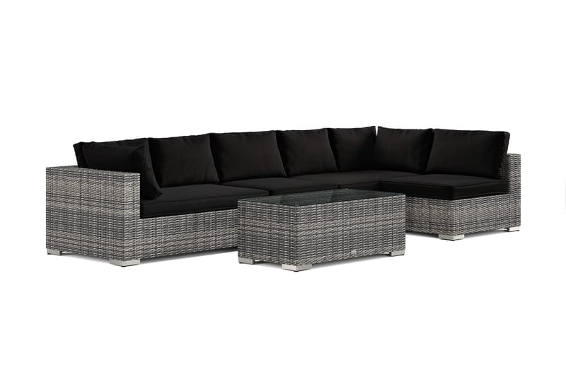 Bahamas utomhus loungegrupp 6-sits med vändbar schäslong och bord - Grå - Products - Utemöbler & utemiljö - Loungemöbler - Loungeset & loungegrupp