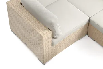 Bahamas utomhus U-soffa 7-sits vändbar divan med öppet avslut och bord med hylla - Beige - Products - Utemöbler & utemiljö - Loungemöbler - Loungeset & loungegrupp