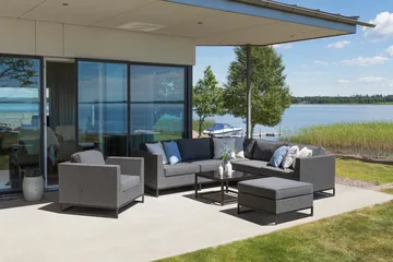 Hillerstorp Adelshamn Hörnsoffa Utomhus - Grå - Products - Utemöbler & utemiljö - Loungemöbler - Loungeset & loungegrupp