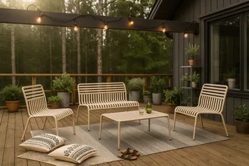 Jarva Liten 4-sits Soffgrupp Utomhus i metall - Beige - Products - Utemöbler & utemiljö - Loungemöbler - Loungeset & loungegrupp