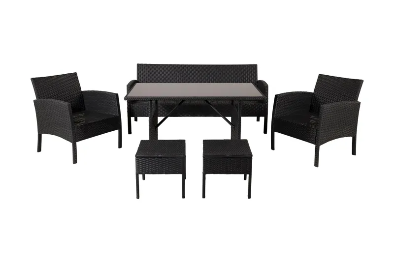 Knock Loungegrupp Utomhus - Svart - Products - Utemöbler & utemiljö - Loungemöbler - Loungeset & loungegrupp